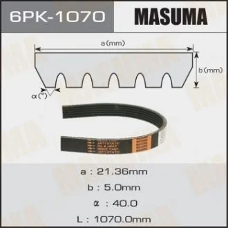 Ремінь поліклінової (6PK-1070) MASUMA 6PK1070