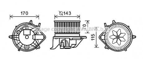 Вентилятор обігрівача салону Mini One Countryman Clubman Paceman Cooper AVA AVA COOLING BW8458