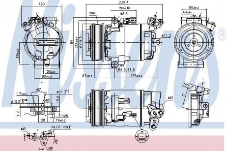 Компресор NISSAN X-TRAIL (T31) (07-) 2.0 dCi NISSENS 890015 (фото 1)