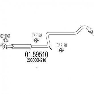 Середня частина вихлопної системи (Резонатор) MTS 01.59510