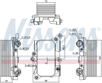 Масляний радіатор VW TOUAREG (2010) 3.0 TDI NISSENS 91226 (фото 1)