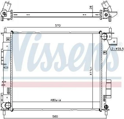 Радіатор KIA SOUL II (PS) (13-) 1.6 CRDi NISSENS 666204 (фото 1)