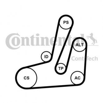 Комплект поліклиновий (ремінь+ролики) CONTI Contitech 6PK1390 K1