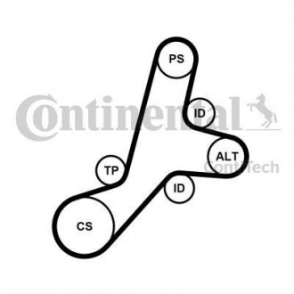 Комплект поліклиновий (ремінь+ролики) CONTI Contitech 6PK1345 K1