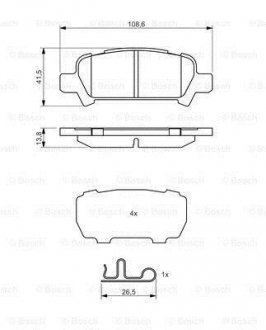 Гальмівні колодки дискові ROBERT BOSCH 0986494445