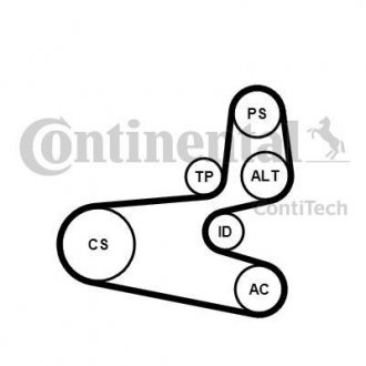 Комплект (ремінь+ролики) Contitech 6PK1560 K1