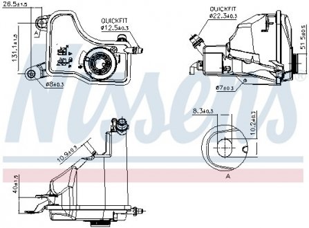 Розширювальний бак BMW 1 SERIES E81 (2005) 118D 2.0 NISSENS 996153