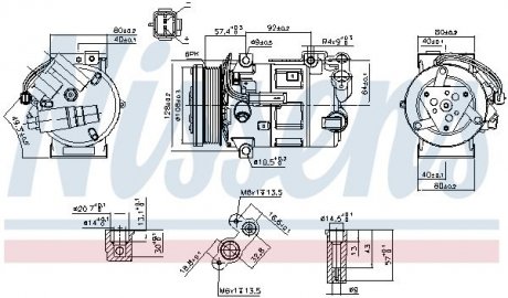 Компресор кондиціонера PEUGEOT 407 COUPE (2004) 2.0 HDI NISSENS 890210 (фото 1)