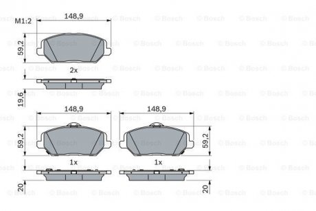 Комплект гальмівних колодок ROBERT BOSCH 0986424862