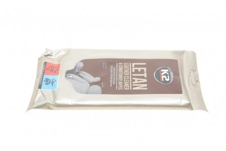 Вологі серветки для очищення шкіряної оббивки/ LETAN LEATHER CLEANER & CONDITIONNER WIPES K2 K210