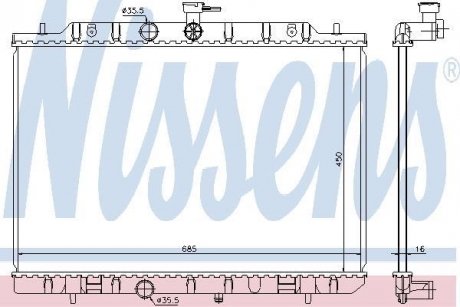 Радіатор NS X-TRAIL T31(07-)2.0 i 16V[OE 21400-JG40A] NISSENS 68724
