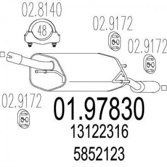 Задня частина вихлопної системи MTS 01.97830