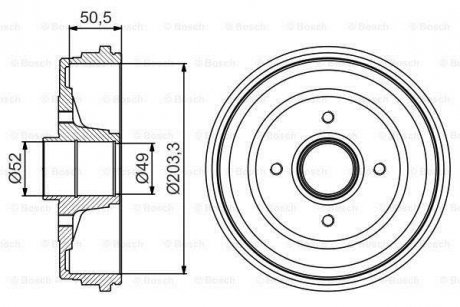 Гальмівний барабан ROBERT BOSCH 0986477206