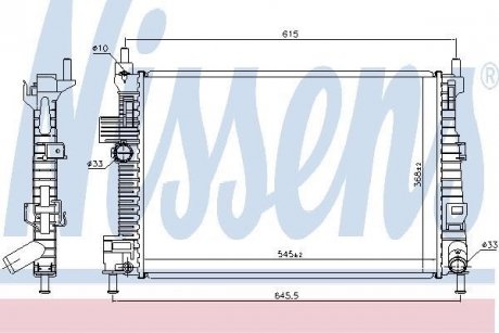 Радіатор FORD C-MAX (CB7,CEU) (10-) 1.6 TDCi NISSENS 66869