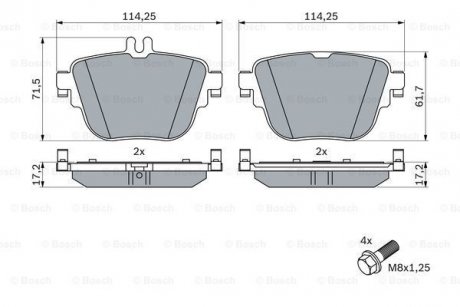 Гальмівні колодки дискові ROBERT BOSCH 0986424859