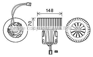 Вентилятор обігрівача салону BMW 5f10 09>16, 7F01 08> LHD AC+ AVA AVA COOLING BW8539