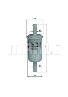 Вис.(мм): 195, диа.: 90, прямоточний фільтр KNECHT MAHLE / KNECHT KL97 (фото 1)