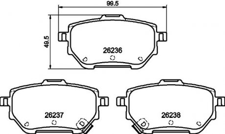 Колодкитормозныедисковые задние Toyota Corolla (19-), Yaris Cross (20-) Nisshinbo NP1141