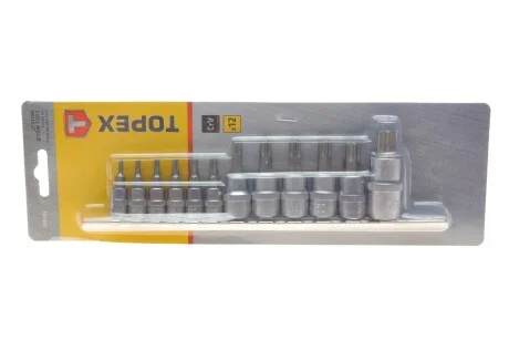 Головка змінна Torx 1/4", 3/8", 1/2", набір 12 шт. TOPEX Topex 39D342
