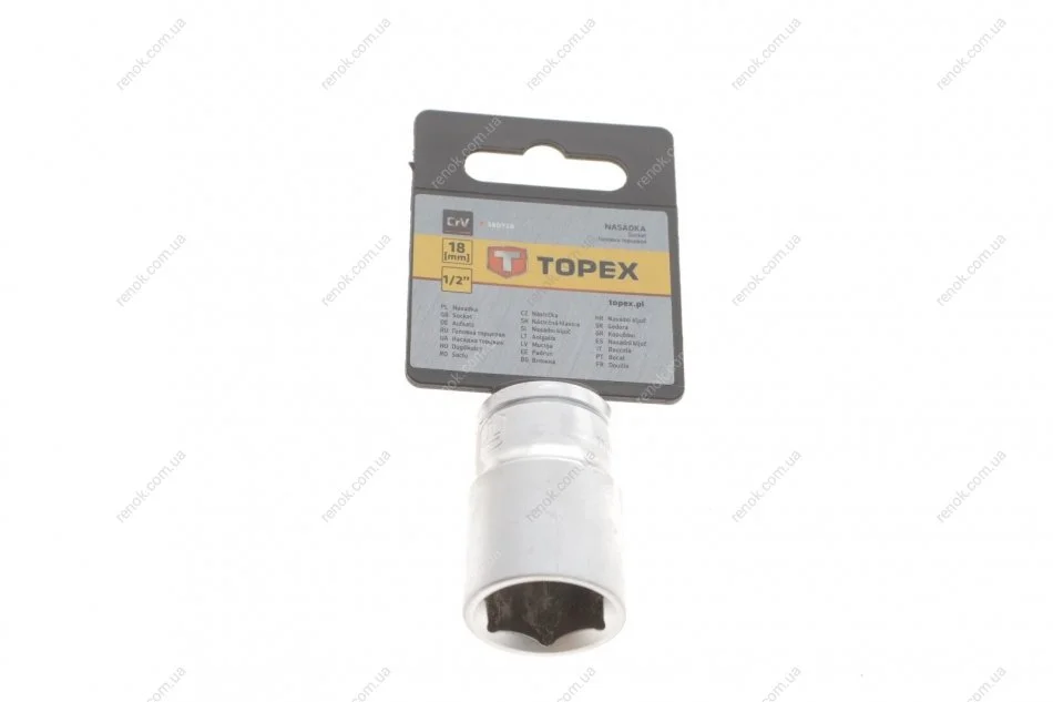 Головка змінна 6-гранна 1/2", 18 мм TOPEX Topex 38D718 (фото 1)