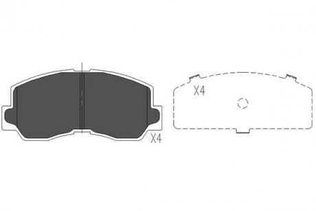 PARTS MITSUBISHI Гальмівні колодки передн.Galant I,II,L300,Pajero I,Celica KAVO KBP-5532