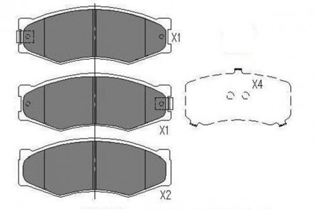 PARTS NISSAN Колодки гальмівні передн. Bluebird,Serena,Vanette 84- KAVO KBP-6524 (фото 1)