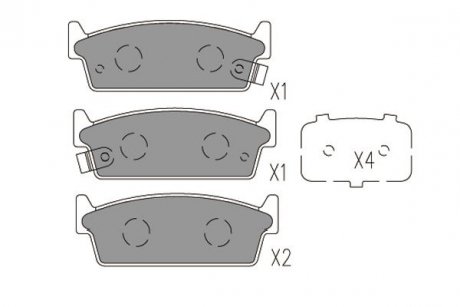 PARTS NISSAN Гальмівні колодки задн. Almera 00- Maxima QX 00- KAVO KBP-6601 (фото 1)