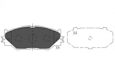 PARTS TOYOTA Колодки гальмівні передн. Lexus IS 250 05- KAVO KBP-9094 (фото 1)