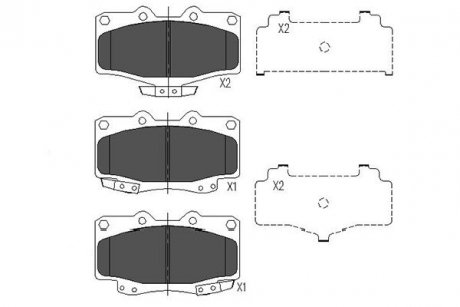 PARTS TOYOTA Гальмівні колодки LandCruiser 3,0-3,4 -02 KAVO KBP-9054