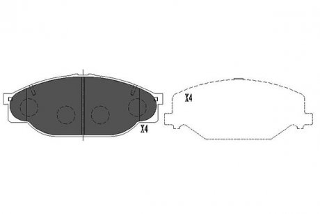 PARTS TOYOTA Гальмівні колодки передн. Hiace 89-95 KAVO KBP-9039 (фото 1)