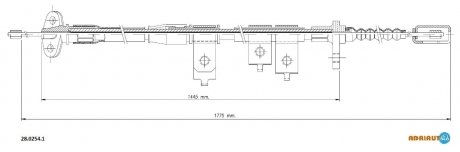 Трос гальм. прав. NISSAN PICK UP -10 ADRIAUTO 28.0254.1