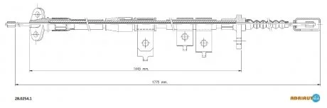 Трос гальм. прав. NISSAN PICK UP -10 ADRIAUTO 28.0254.1