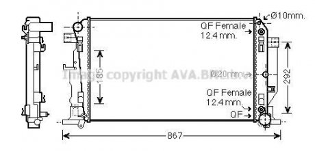 AVA MB Радіатор охолодження SPRINTER SERIES B906 (2007) SPRINTER 209D 2.2 CDI AVA COOLING MS2445