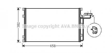 AVA VOLVO Радіатор кондиціонера C30 06-, C70 II 06-, S40 II 04-, V50 04- AVA COOLING VOA5150 (фото 1)