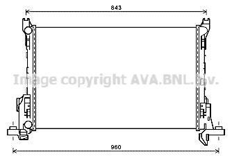 AVA FIAT Радіатор охолодження двиг. TALENTO 1.6 D 16-, OPEL, RENAULT AVA COOLING RT2623 (фото 1)