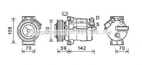 AVA CHEVROLET Компресор кондиціонера CAPTIVA 2.0-2.4 D 11-, OPEL AVA COOLING CTK063 (фото 1)