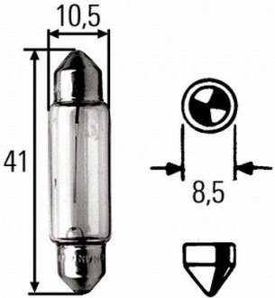 12V 5W SV8.5-8 Автолампа галогенова HELLA 8GM 002 091-311