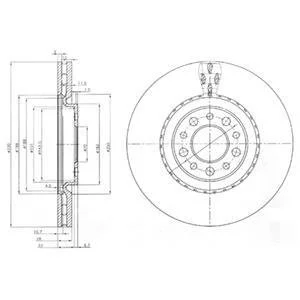 Гальмівний диск передн. Jeep Cherokee 13- Delphi BG3993