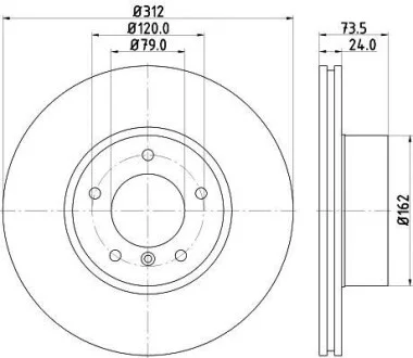 Диск гальмівний PRO High Carbon; передн. Hella pagid 8DD 355 128-921