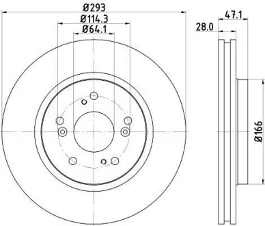HELLA PRO HIGH CARBON HONDA диск гальм. передн. CR-V 07- Hella pagid 8DD 355 129-061