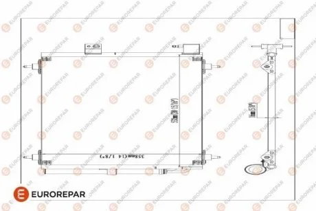 Радіатор кондиціонера Citroen C5 II/III/C6/Peugeot 407 1.6-3.0D 04- Eurorepar 1610161080