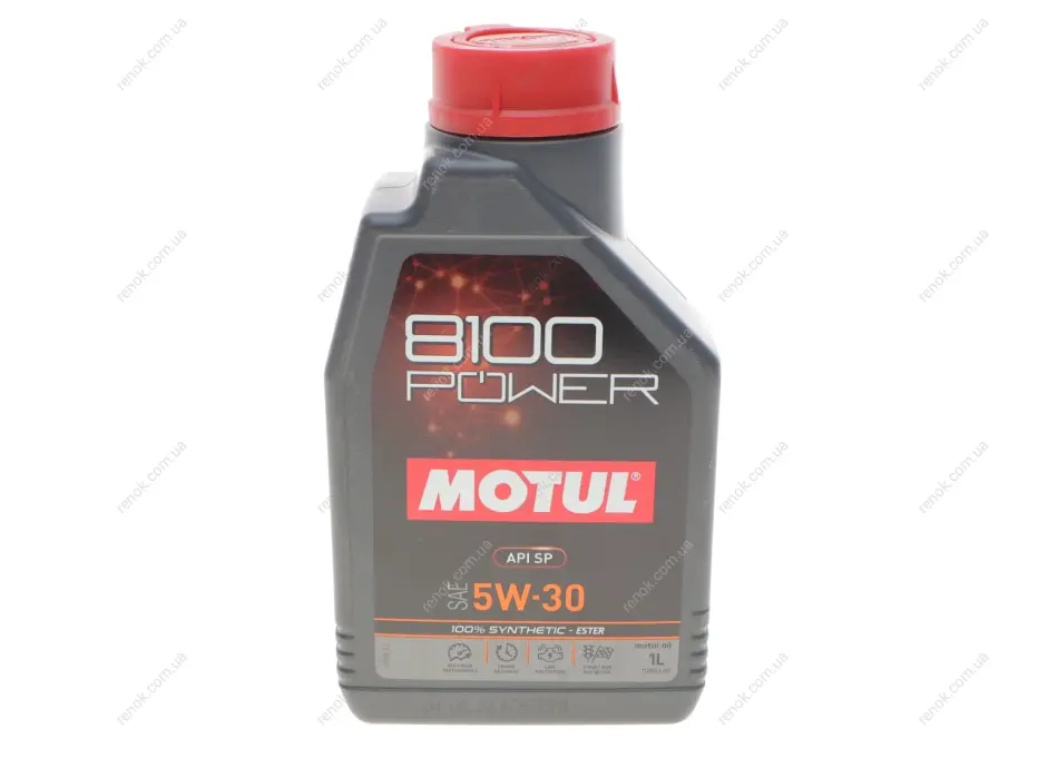 Олія моторна 100% синтетична естерова д/авто 8100 Power 5W30 1L MOTUL 824501 (фото 1)