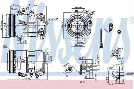 JEEP Компресор кондиціонера COMPASS 2.0, 2.4 06-, PATRIOT 2.0 11-, 2.4 08- NISSENS 890375