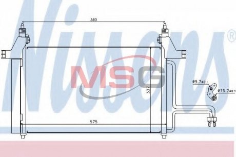 FIAT Радіатор кондиціонера (конденсатор) з осушувачем Stilo 01- NISSENS 94610