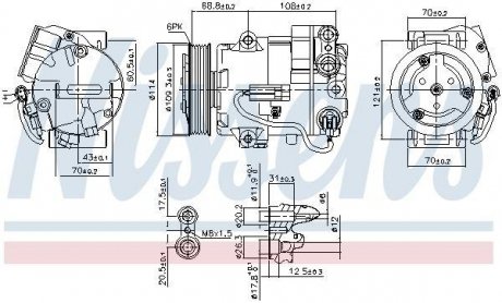 OPEL Компресор кондиціонера ASTRA J, MERIVA B NISSENS 890058