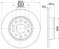 HELLA PRO VW Диск гальмівний задн. Audi A3 08-Golf VI 08-, Caddy IIISkodaSeat Hella pagid 8DD 355 116-971 (фото 1)