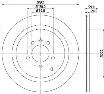 HELLA PRO LAND ROVER Гальмівний диск задн. DISCOVERY IV, RANGE ROVER SPORT I Hella pagid 8DD 355 118-781