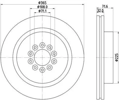 HELLA PRO HIGH CARBON JAGUAR Гальмівний диск передн. S-TYPE II (X200) 4.2 Hella pagid 8DD 355 129-191