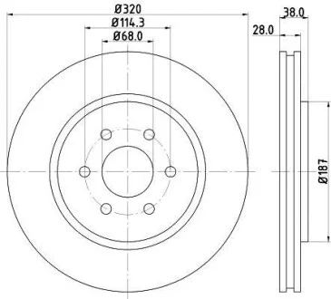 HELLA PRO NISSAN диск гальмівний передн. Navara, Pathfinder (17") Hella pagid 8DD 355 119-001