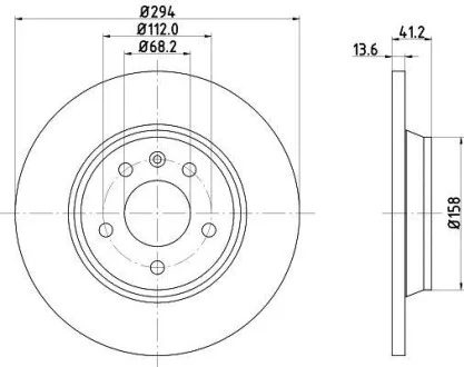 HELLA PRO VW диск гальмівний задн. T4, Sharan 00- SEAT FORD (294*13,5) Hella pagid 8DD 355 106-661
